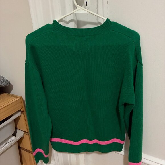 Cashmere Jumper1234 Green and Pink Sweater - Picture 2 of 5